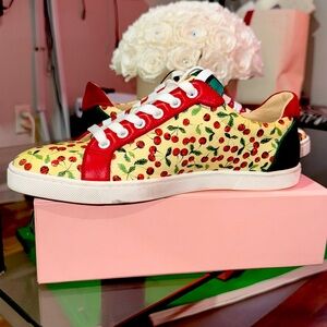 Christian Louboutin Cherry Sneakers, worn twice in good condition 
Size 39 (9)